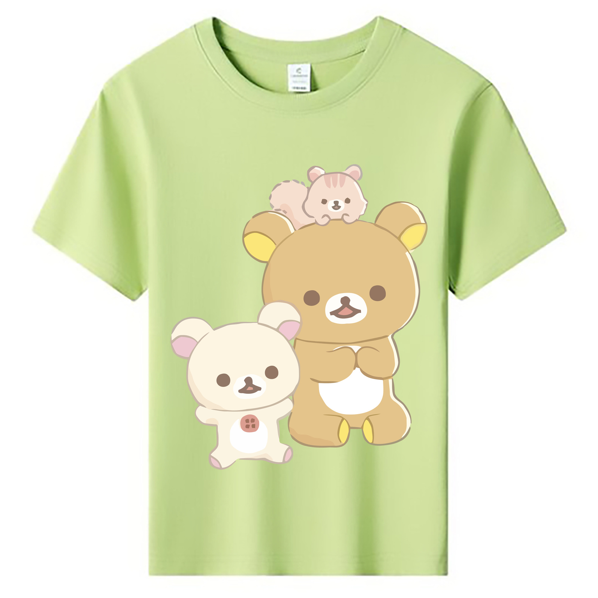 （画像用） リラックマ リラックマ キイロイトリ Rilakkuma Korilakkuma Kiiroitori 綿100％キッズTシャツ（フロントプリント）